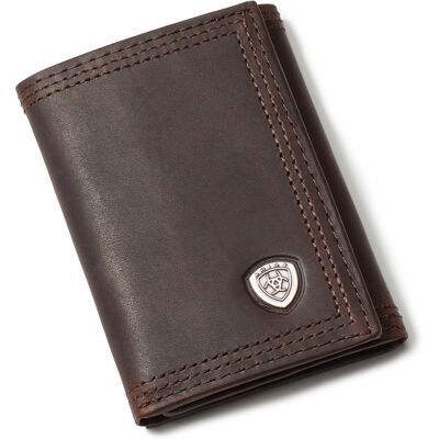 Men's Triple Stitch Trifold Wallet in Brown by Ariat Men's Triple Stitch Trifold Wallet in Brown by Ariat