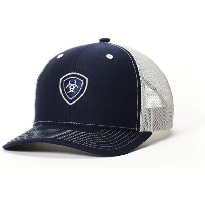 Men's Navy Shield Mesh Snap Back Cap by Ariat Men's Navy Shield Mesh Snap Back Cap by Ariat