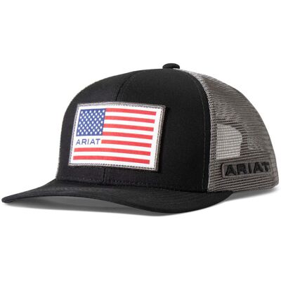 Men's Flag Logo Patch Cap in Black by Ariat Men's Flag Logo Patch Cap in Black by Ariat