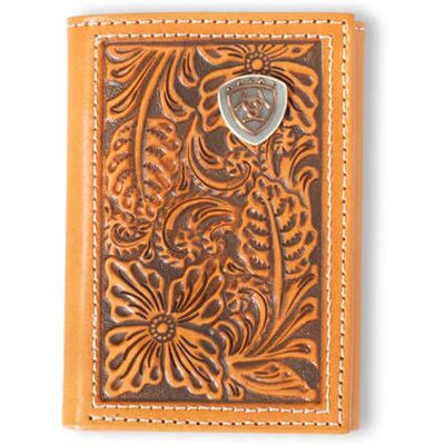 Men's Southwest Emboss Trifold Wallet in Brown by Ariat Men's Southwest Emboss Trifold Wallet in Brown by Ariat