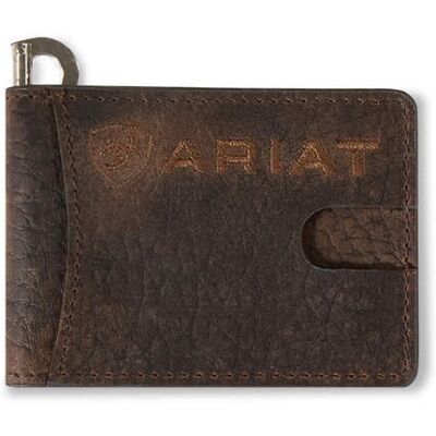 Men's Large Logo Clip Wallet in Brown by Ariat Men's Large Logo Clip Wallet in Brown by Ariat