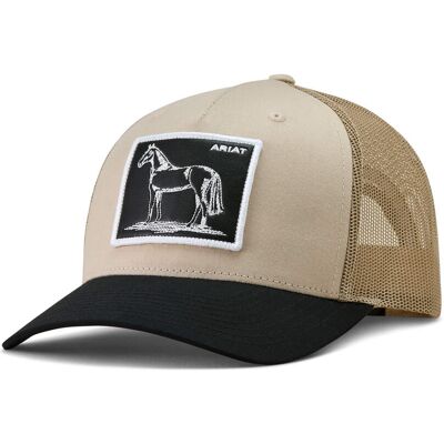 Countryside Trucker Hat in Brown Rice Black by Ariat Countryside Trucker Hat in Brown Rice Black by Ariat
