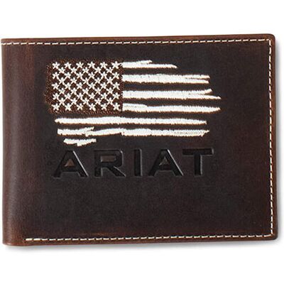 Men's Flag Bifold Wallet in Brown by Ariat Men's Flag Bifold Wallet in Brown by Ariat