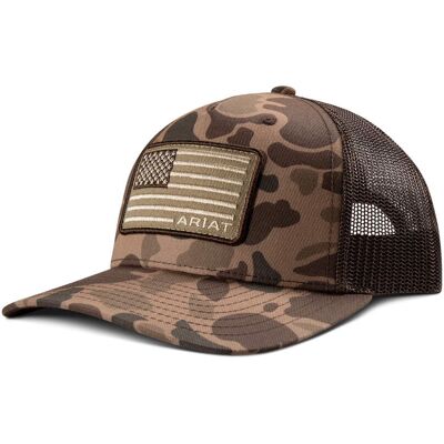 Kid's Flag Patch Cap in Brown by Ariat Kid's Flag Patch Cap in Brown by Ariat