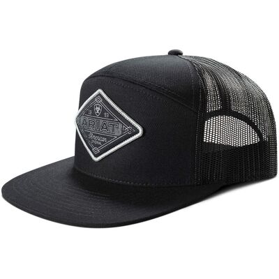 Men's 7 Panel American Original Diamond Patch Cap in Black by Ariat Men's 7 Panel American Original Diamond Patch Cap in Black by Ariat