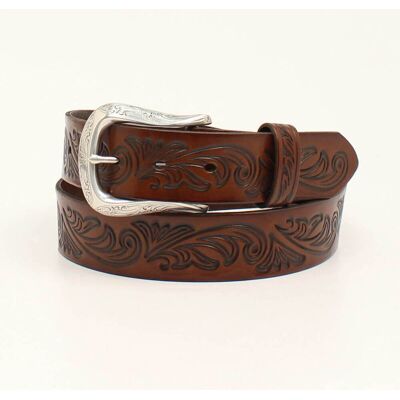 Women's Filigree embossed belt in Brown Leather, Size: Medium by Ariat Women's Filigree embossed belt in Brown Leather, Size: Medium by Ariat
