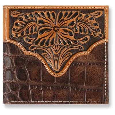 Men's Alligator Bifold Wallet in Brown Leather by Ariat Men's Alligator Bifold Wallet in Brown Leather by Ariat