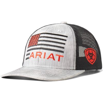 Kid's Embossed Flag Cap in Grey by Ariat Kid's Embossed Flag Cap in Grey by Ariat