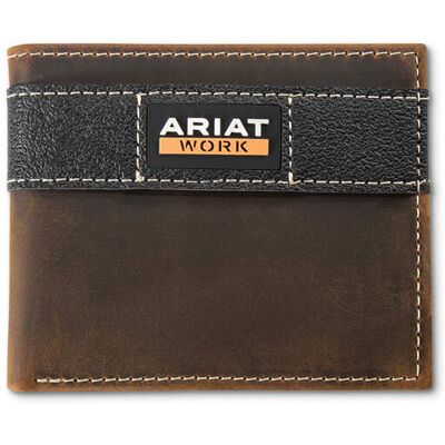 Men's Work Canvas Bifold Wallet in Brown by Ariat Men's Work Canvas Bifold Wallet in Brown by Ariat