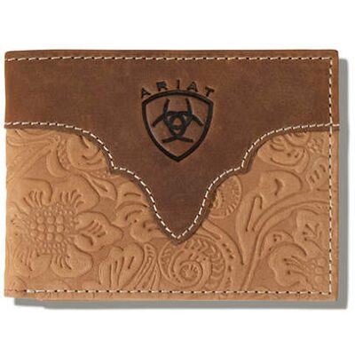 Men's Tooled Leather Bifold Wallet in Brown by Ariat Men's Tooled Leather Bifold Wallet in Brown by Ariat