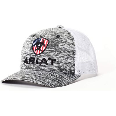 Kid's Flag Shield Mesh Snap Back Cap in Grey by Ariat Kid's Flag Shield Mesh Snap Back Cap in Grey by Ariat
