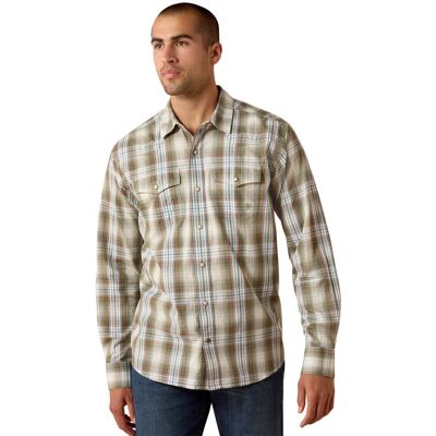Men's Retro Holt Fitted Snap Shirt in Four Leaf Clover Plaid Cotton, Size: XL-T by Ariat Men's Retro Holt Fitted Snap Shirt in Four Leaf Clover Plaid Cotton, Size: XL-T by Ariat