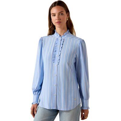 Women's Cricklade Blouse T-Shirt in Pacific Blue Stripe, Size: Large by Ariat Women's Cricklade Blouse T-Shirt in Pacific Blue Stripe, Size: Large by Ariat