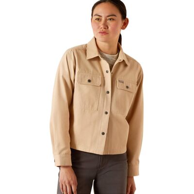 Women's Rebar Cropped Woven Shirt Jacket in Smoke Grey, Size: Large by Ariat Women's Rebar Cropped Woven Shirt Jacket in Smoke Grey, Size: Large by Ariat