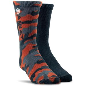 Kids Graphic Crew Socks 2 Pair Multi Color Pack in Orange Black, Size: Small/Medium Regular by Ariat Kids Graphic Crew Socks 2 Pair Multi Color Pack in Orange Black, Size: Small/Medium Regular by Ariat
