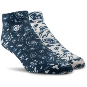 Women's Paisley Print Ankle Socks 2 Pair Multi Color Pack in Natural Navy, Size: Medium Regular by Ariat Women's Paisley Print Ankle Socks 2 Pair Multi Color Pack in Natural Navy, Size: Medium Regular by Ariat