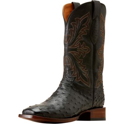 Men's Bench Made Bassett Cowboy Boots in Black Full Quill Ostrich Leather, Size: 11.5 EE / Wide by Ariat Men's Bench Made Bassett Cowboy Boots in Black Full Quill Ostrich Leather, Size: 11.5 EE / Wide by Ariat