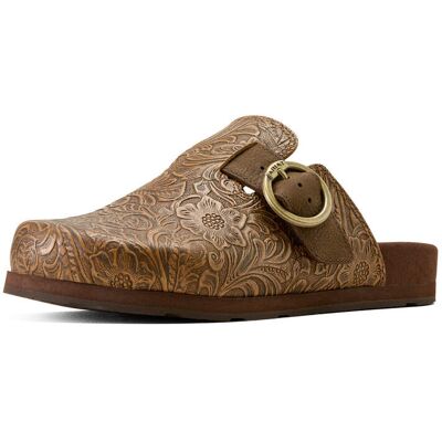 Women's Country Mule Shoes in Brown Floral Emboss, Size: 6.5 B / Medium by Ariat Women's Country Mule Shoes in Brown Floral Emboss, Size: 6.5 B / Medium by Ariat