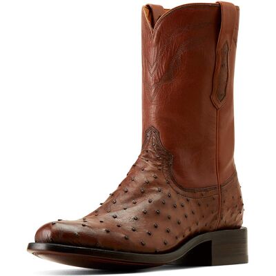 Men's Bench Made Clanton Cowboy Boots in Bourbon Full Quill Ostrich Leather, Size: 8.5 D / Medium by Ariat Men's Bench Made Clanton Cowboy Boots in Bourbon Full Quill Ostrich Leather, Size: 8.5 D / Medium by Ariat