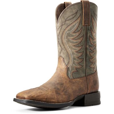 Men's Amos Cowboy Boots in Sorrel Crunch Army Green Leather, Size: 9 B / Narrow by Ariat Men's Amos Cowboy Boots in Sorrel Crunch Army Green Leather, Size: 9 B / Narrow by Ariat