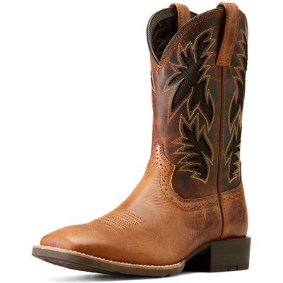 Men's Sport Cool VentTEK Wide Square Toe Cowboy Boots in Dark Tan Two Tone Tan, Size: 11 EE by Ariat Men's Sport Cool VentTEK Wide Square Toe Cowboy Boots in Dark Tan Two Tone Tan, Size: 11 EE by Ariat