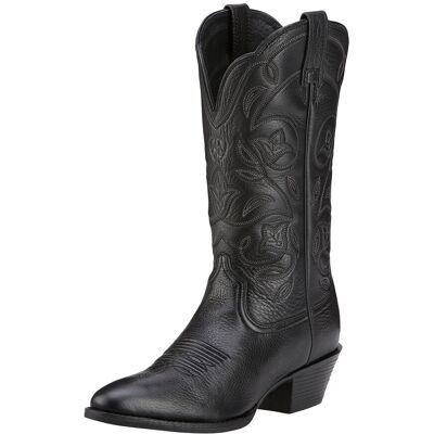 Women's Heritage R Toe Cowgirl Boots in Black Deertan, Size: 7 C / Wide by Ariat Women's Heritage R Toe Cowgirl Boots in Black Deertan, Size: 7 C / Wide by Ariat
