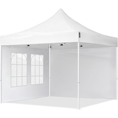 TOOLPORT 10x10 ft PES 700 Pop-Up Canopy ECONOMY Steel 1.2 in., incl. Sidewalls with Windows, White - (59041) TOOLPORT 10x10 ft PES 700 Pop-Up Canopy ECONOMY Steel 1.2 in., incl. Sidewalls with Windows, White - (59041)