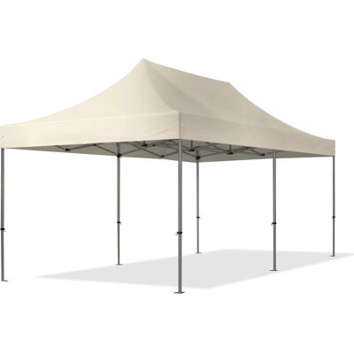 TOOLPORT 10x20 ft PES 750 Pop-Up Canopy PREMIUM Steel 1.6 in., Cream - (600070) TOOLPORT 10x20 ft PES 750 Pop-Up Canopy PREMIUM Steel 1.6 in., Cream - (600070)