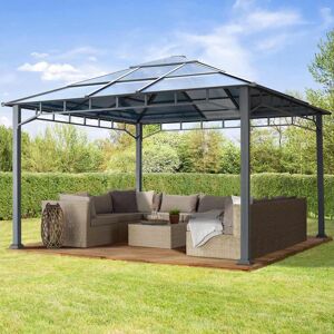 TOOLPORT 13x13ft Hardtop Gazebo Sunset Deluxe, Gray - (300172) TOOLPORT 13x13ft Hardtop Gazebo Sunset Deluxe, Gray - (300172)