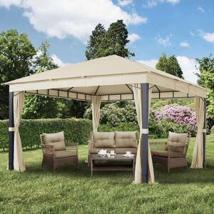 TOOLPORT 13x13ft Soft Top Gazebo Sunset Premium, Champagne - (300174) TOOLPORT 13x13ft Soft Top Gazebo Sunset Premium, Champagne - (300174)