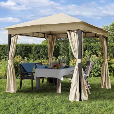 TOOLPORT 10x10ft Soft Top Gazebo Sunset Classic, Champagne - (300180) TOOLPORT 10x10ft Soft Top Gazebo Sunset Classic, Champagne - (300180)