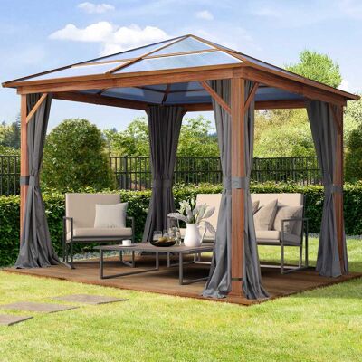 TOOLPORT 10x10ft Hardtop Gazebo Forest Deluxe, Gray - (300196) TOOLPORT 10x10ft Hardtop Gazebo Forest Deluxe, Gray - (300196)