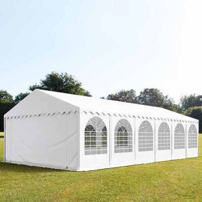 TOOLPORT 16x39 ft Party Tent w. Base Frame, PVC 800, White - (5360) TOOLPORT 16x39 ft Party Tent w. Base Frame, PVC 800, White - (5360)