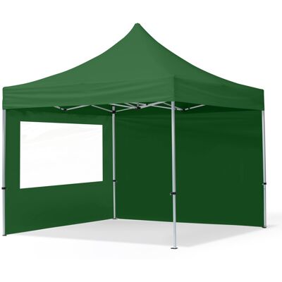 TOOLPORT 10x10 ft PES 700 Pop-Up Canopy ECONOMY Aluminum 1.3 in., incl. Sidewalls with Panorama Windows, Dark Green - (59007) TOOLPORT 10x10 ft PES 700 Pop-Up Canopy ECONOMY Aluminum 1.3 in., incl. Sidewalls with Panorama Windows, Dark Green - (59007)