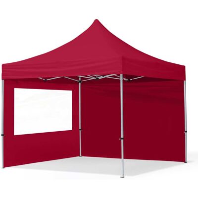 TOOLPORT 10x10 ft PES 700 Pop-Up Canopy ECONOMY Aluminum 1.3 in., incl. Sidewalls with Panorama Windows, Red - (59013) TOOLPORT 10x10 ft PES 700 Pop-Up Canopy ECONOMY Aluminum 1.3 in., incl. Sidewalls with Panorama Windows, Red - (59013)