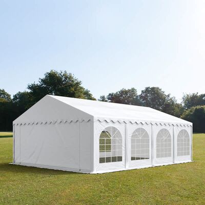 TOOLPORT 16x26 ft Party Tent w. Base Frame, PVC 750, White - (7176) TOOLPORT 16x26 ft Party Tent w. Base Frame, PVC 750, White - (7176)