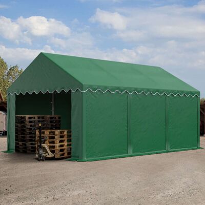TOOLPORT 13x20 ft Storage Tent / Shelter with Base Frame, PVC 750, Dark Green - (7213) TOOLPORT 13x20 ft Storage Tent / Shelter with Base Frame, PVC 750, Dark Green - (7213)