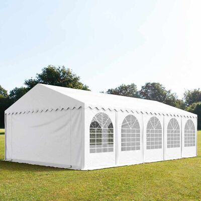 TOOLPORT 16x33 ft Party Tent w. Base Frame, PVC 800, White - (7843) TOOLPORT 16x33 ft Party Tent w. Base Frame, PVC 800, White - (7843)