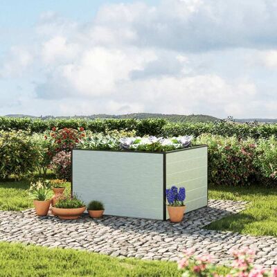 GFP Raised Garden Bed 4x4x3.28ft Natural Aluminum Aluminum Metal Raised Garden Bed, High-Quality Raised Garden Bed, Raised Flower Beds - (GFPV00322) GFP Raised Garden Bed 4x4x3.28ft Natural Aluminum Aluminum Metal Raised Garden Bed, High-Quality Raised Garden Bed, Raised Flower Beds - (GFPV00322)