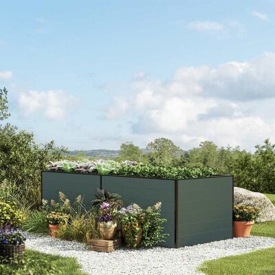 GFP Raised Garden Bed 3x8x3.28ft Anthracite Gray Aluminum Metal Raised Garden Bed, High-Quality Raised Garden Bed, Raised Flower Beds - (GFPV00357) GFP Raised Garden Bed 3x8x3.28ft Anthracite Gray Aluminum Metal Raised Garden Bed, High-Quality Raised Garden Bed, Raised Flower Beds - (GFPV00357)