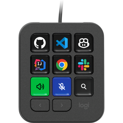 Logitech MX Keypad: Programmable LCD Console in Graphite Logitech MX Keypad: Programmable LCD Console in Graphite