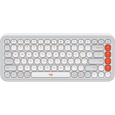 Logitech POP Icon Keys Bluetooth Keyboard in Off White/Orange Logitech POP Icon Keys Bluetooth Keyboard in Off White/Orange