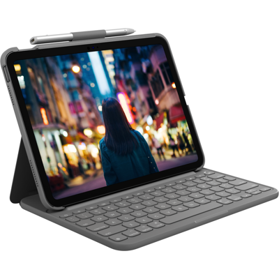 Logitech Slim Folio iPad Keyboard Case for iPad & iPad Air in Oxford Grey Logitech Slim Folio iPad Keyboard Case for iPad & iPad Air in Oxford Grey