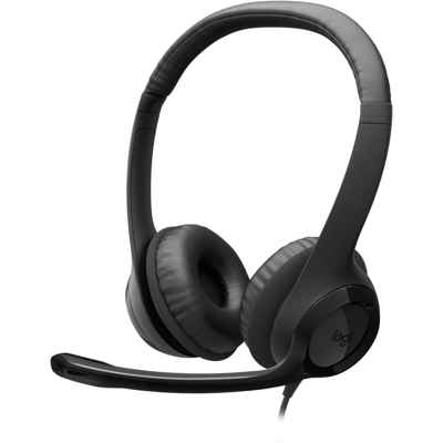 Logitech H390 USB Headset with Noise-Cancelling Mic in Black Logitech H390 USB Headset with Noise-Cancelling Mic in Black