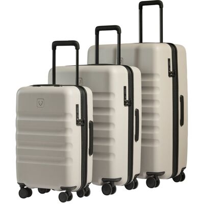 Antler Expandable Carry-on Luggage Set In Taupe - Icon Stripe Antler Expandable Carry-on Luggage Set In Taupe - Icon Stripe