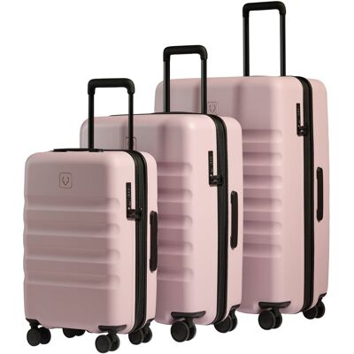 Antler Expandable Carry-on Luggage Set In Moorland Pink - Icon Stripe Antler Expandable Carry-on Luggage Set In Moorland Pink - Icon Stripe