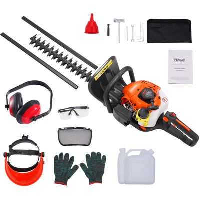 Vevor 23.2-inch 26cc 2 Cycle Gas Hedge Trimmer, Gas Powered Handheld Hedge Trimmer With Dual Sided Blade, 180° Adjustable Trimmer Head, Suitable For Trimming Shrubs, Low Bushes Vevor 23.2-inch 26cc 2 Cycle Gas Hedge Trimmer, Gas Powered Handheld Hedge Trimmer With Dual Sided Blade, 180° Adjustable Trimmer Head, Suitable For Trimming Shrubs, Low Bushes