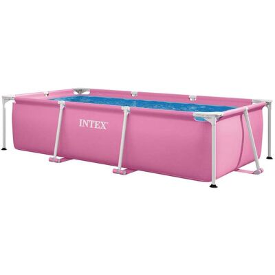 Temu 8.5' X 26" Rectangular Frame Above Ground Outdoor Swimming Pool, Pink Temu 8.5' X 26" Rectangular Frame Above Ground Outdoor Swimming Pool, Pink