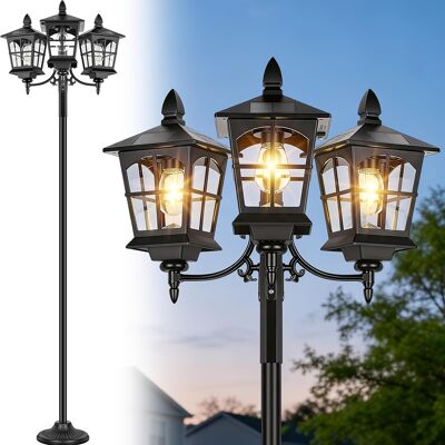 Temu 6ft Solar Lamp Post Light Outdoor, Aluminum Waterproof Solar Powered Lamp Post With , Dusk To Dawn Outdoor Post Light With 3 Edison Bulbs (90lm), Solar Street Lamp For Patio Yard Garden Driveway Temu 6ft Solar Lamp Post Light Outdoor, Aluminum Waterproof Solar Powered Lamp Post With , Dusk To Dawn Outdoor Post Light With 3 Edison Bulbs (90lm), Solar Street Lamp For Patio Yard Garden Driveway