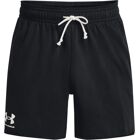 Under Armour Rival Terry 6" Shorts - Leicht, Feuchtigkeitsableitend, Schwarz / Onyx Weiß